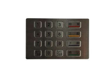 Tastiera dell'acciaio inossidabile del chiosco RS485, disposizione personale piano della tastiera di bancomat della Banca di 16 bottoni